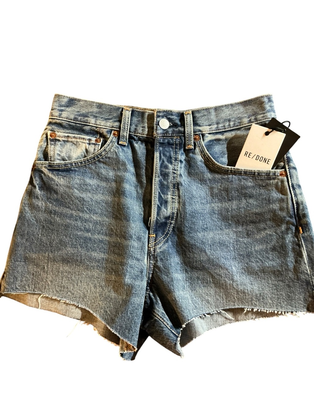 Re/Done NWT  50s Cutoff Denim Shorts In Ranchito IN Sz 26 - Picture 5 of 10